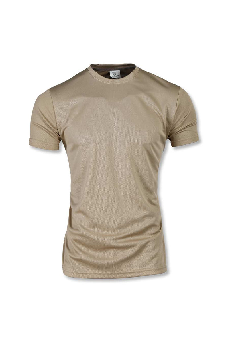 SHORT-SLEEVE MESH T-SHIRT (BEIGE)