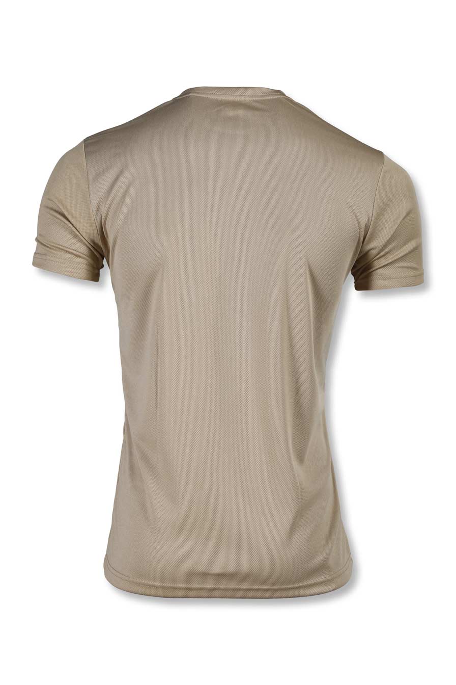 SHORT-SLEEVE MESH T-SHIRT (BEIGE)