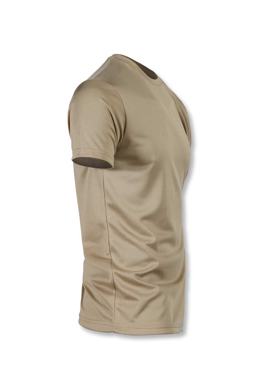 SHORT-SLEEVE MESH T-SHIRT (BEIGE)