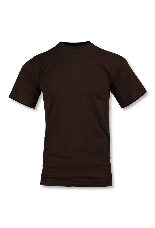 HALF-SLEEVE COTTON T-SHIRT (BROWN)