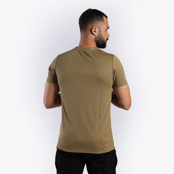 SHORT-SLEEVE MESH T-SHIRT (BEIGE)