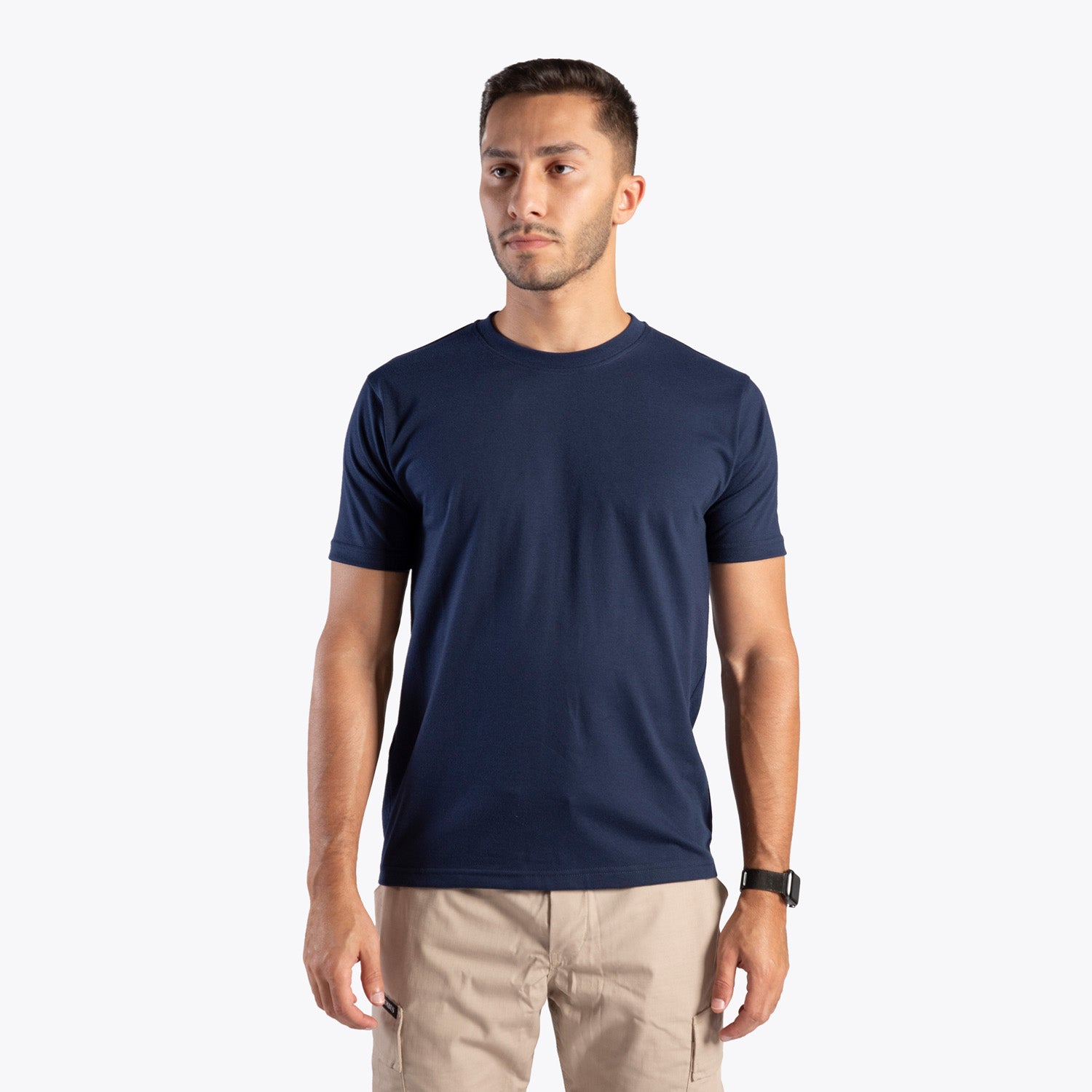 تي شيرت غائم بأكمام قصيرة (أزرق داكن)