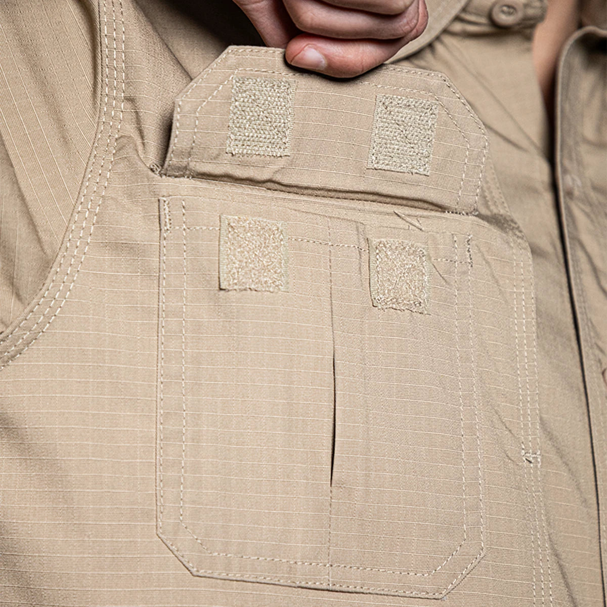 Men Tactical Shirt Short Sleeve (Beige)