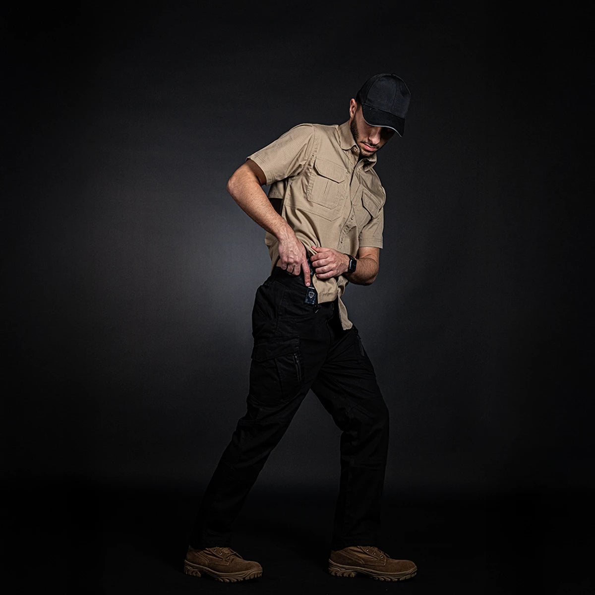 Men Tactical Shirt Short Sleeve (Beige)