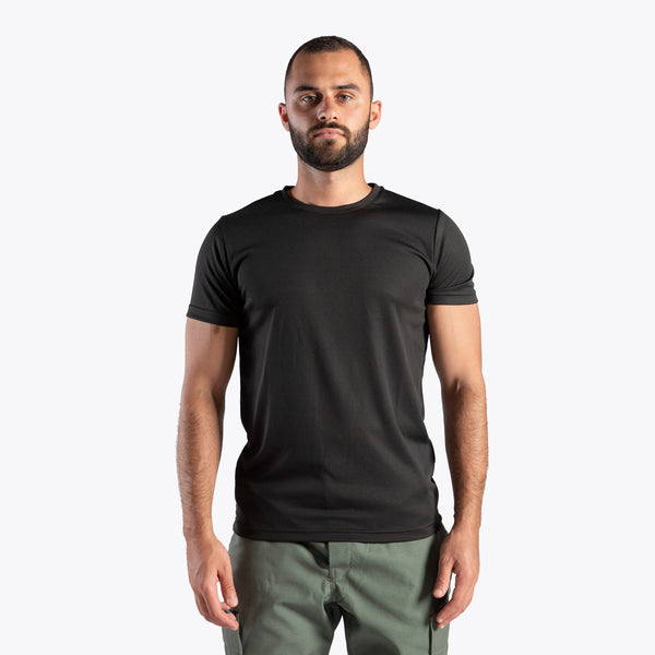 SHORT-SLEEVE MESH T-SHIRT (BLACK)