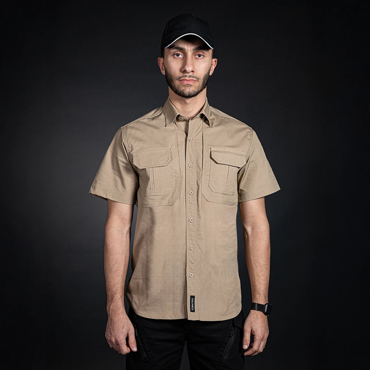 Men Tactical Shirt Short Sleeve (Beige)
