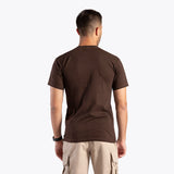 تي شيرت قطني بأكمام نصفية (بني)