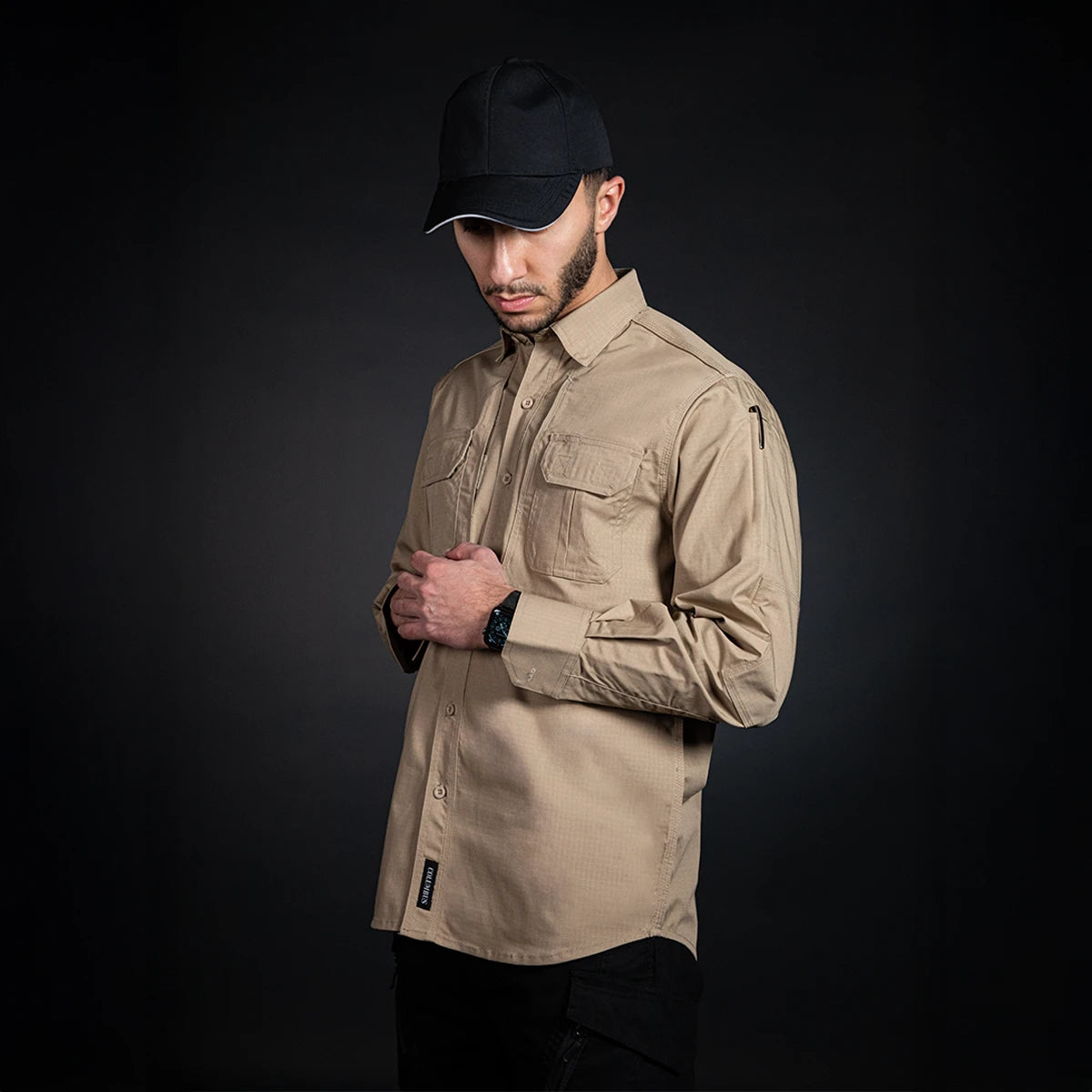 MEN-TACTICAL-SHIRT-LONG SLEEVE (Beige)