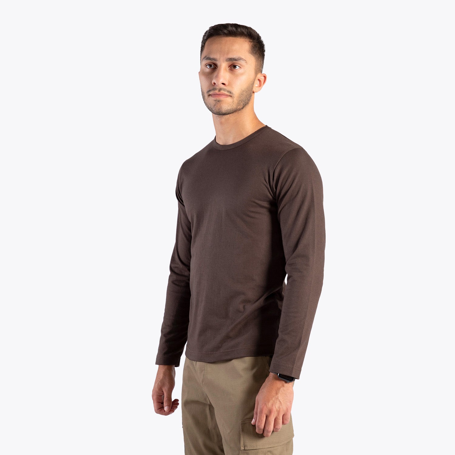 شيرت غائم بأكمام طويلة (بني)