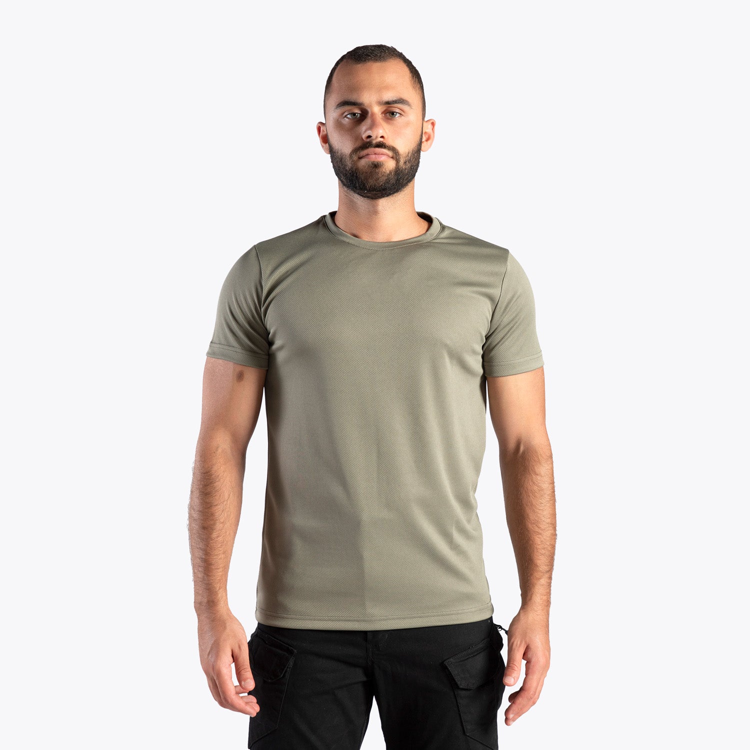 SHORT-SLEEVE MESH T-SHIRT (OLIVE)