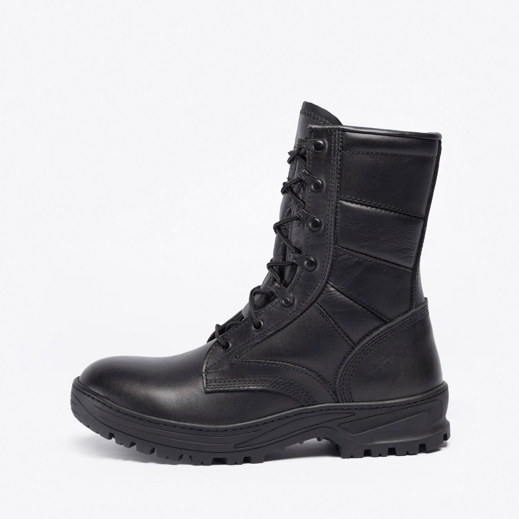 APPOLO FULL LEATHER BLACK BOOTS(BLACK)