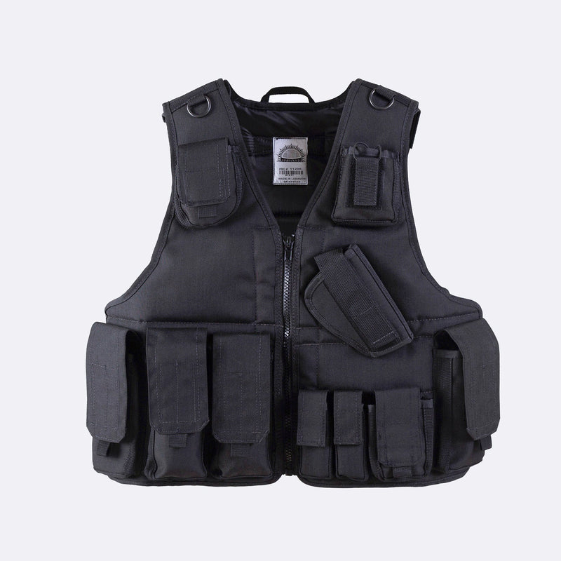 SWAT AK-47 CORDURA VEST WITH PISTOL  (BLACK)