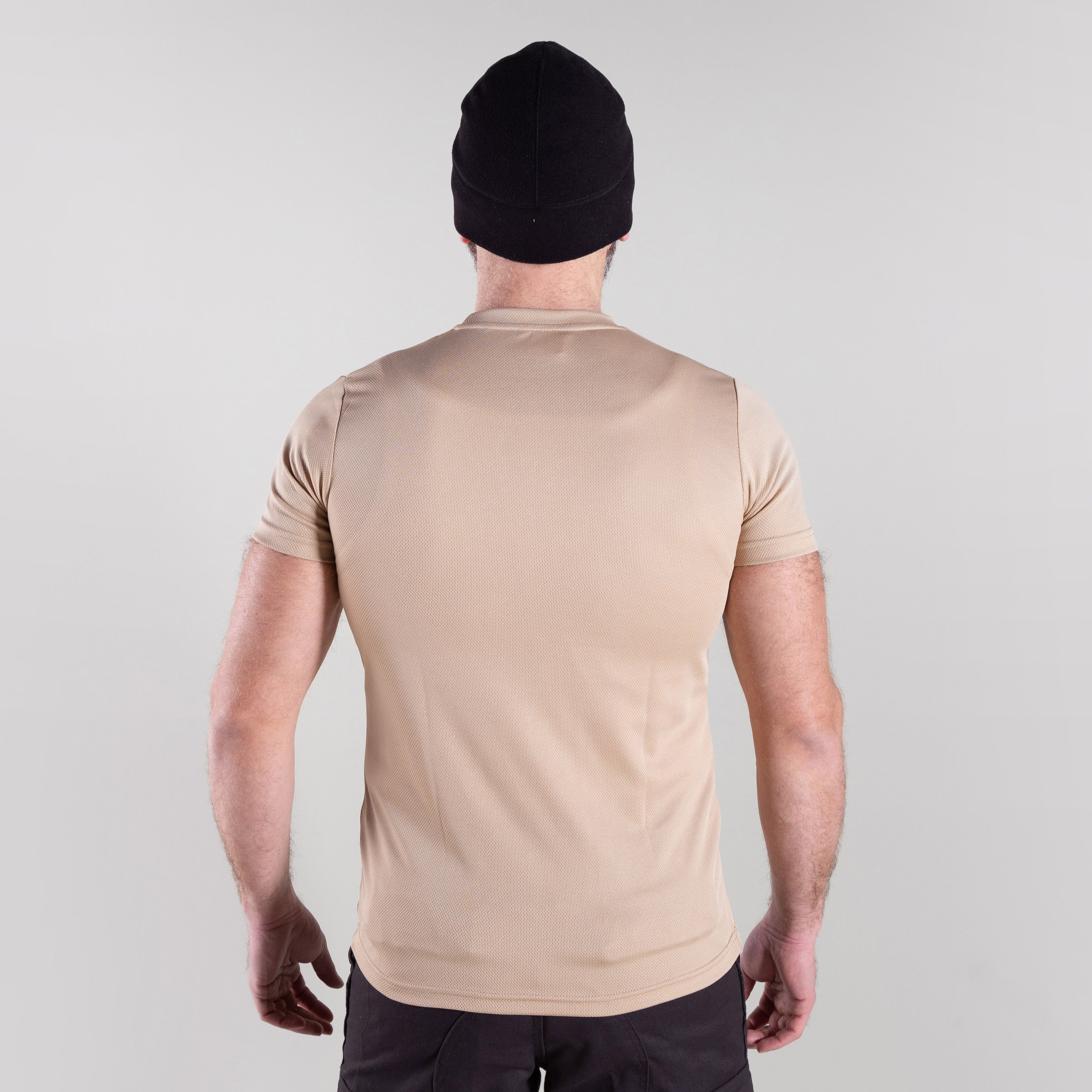 SHORT-SLEEVE MESH T-SHIRT (BEIGE)