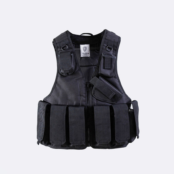 SWAT AK-47 VEST WITH PISTOL HOLSTER (BLACK)