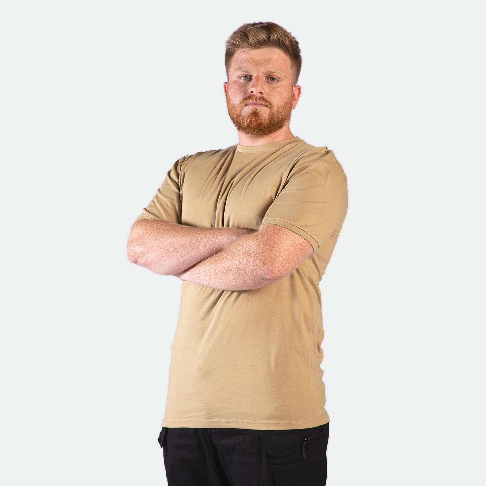 CASUAL SHORT SLEEVE T-SHIRT (BEIGE)