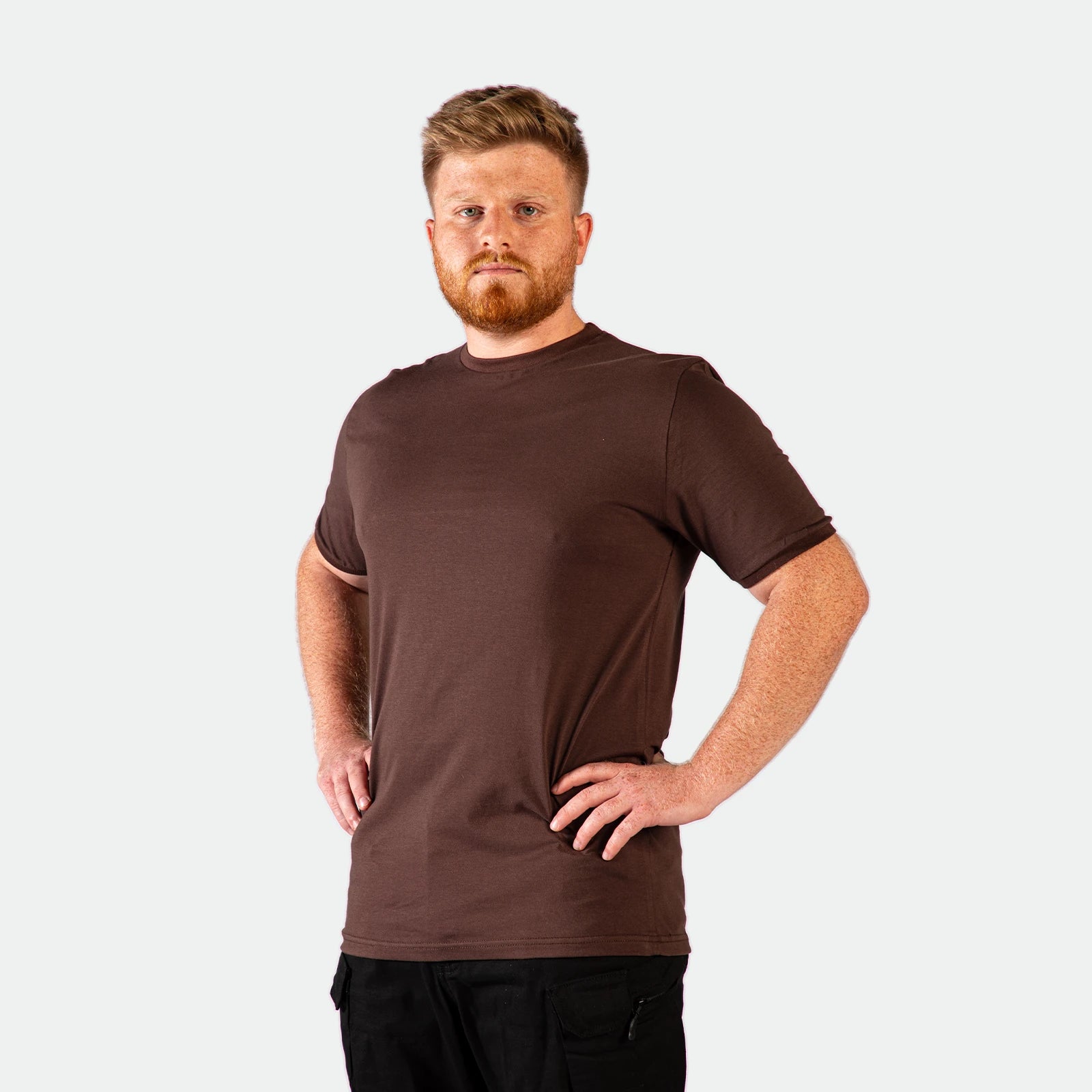 CASUAL SHORT SLEEVE T-SHIRT (BROWN)
