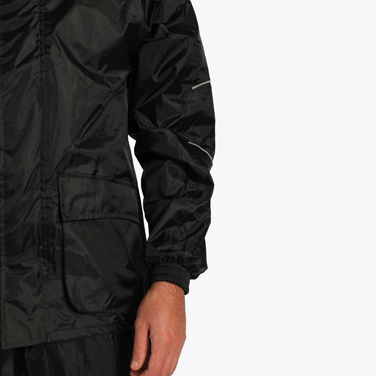 بدلة مطر للدراجات النارية مصنوعة من مادة PVC سوداء فاخرة