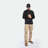 شيرت غائم بأكمام طويلة وأساور (أسود)