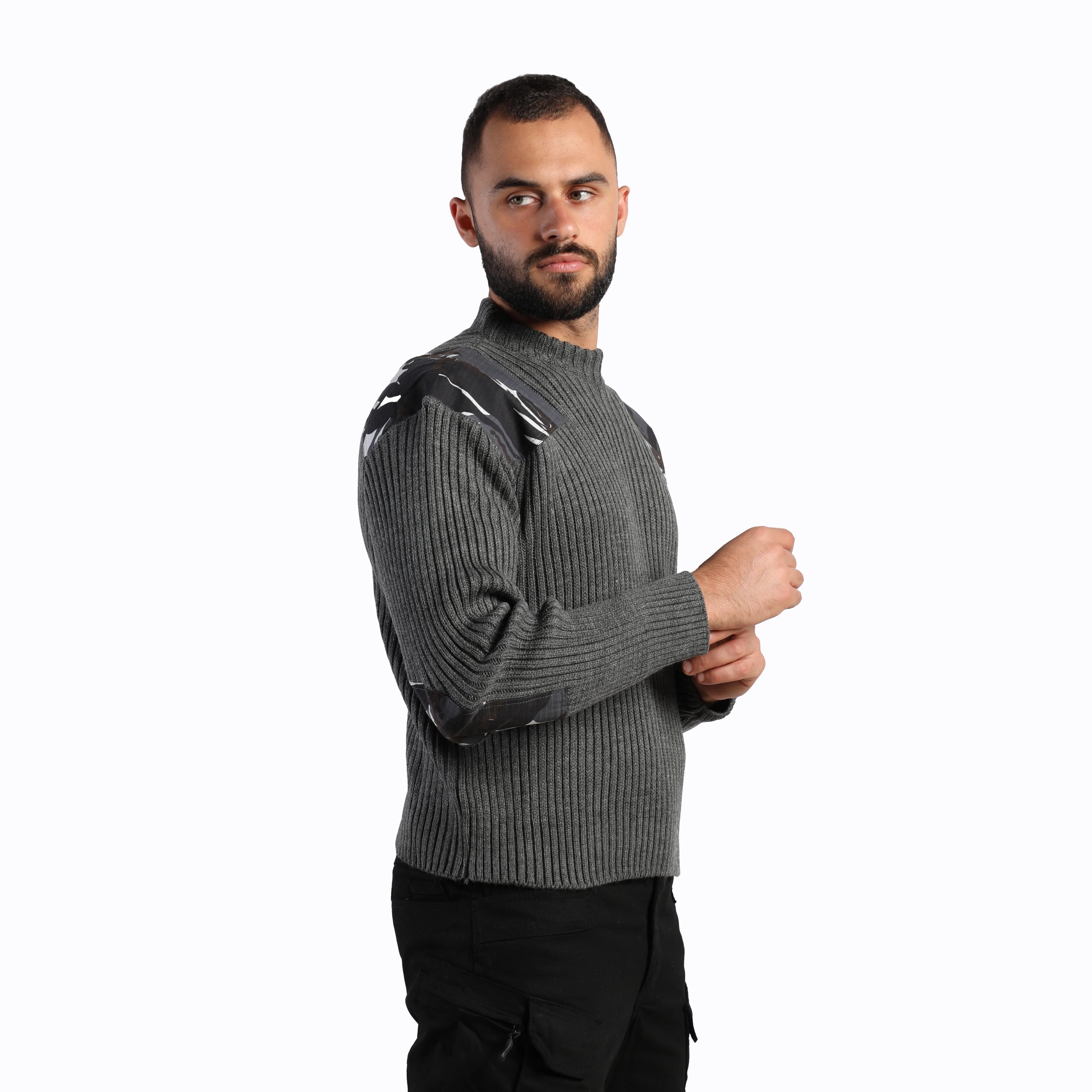 سترة صوفية مضلعة من ستيل جارد (رمادية)