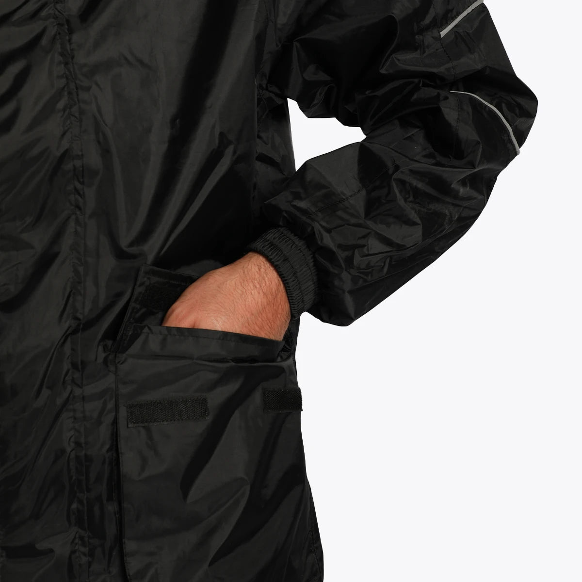 بدلة مطر للدراجات النارية مصنوعة من مادة PVC سوداء فاخرة